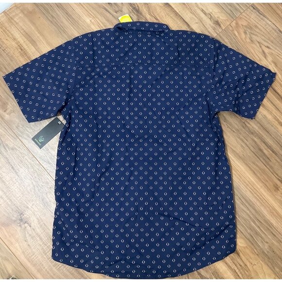 NWT Burnside Boy's Stretch Button Down Woven Shirt Navy  Large (US: 14-16) - Picture 2 of 9